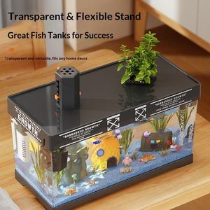 Acquario Moderno Personalizzato in Acrilico Trasparente, Salvaspazio, Rettangolare, per Soggiorno, Piccolo 2.5L Stile <span class=keywords><strong>SpongeBob</strong></span> - Product Image 3