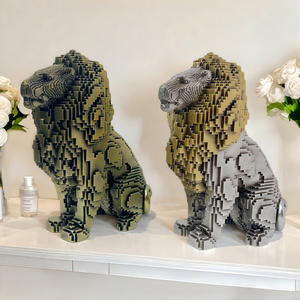 Escultura de León Sentado en Resina Epoxi, Adorno Creativo para el Hogar, Decoración de Escritorio, Regalo de Cumpleaños para Niños, Arte Popular - Product Image 1