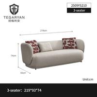 Ensemble de canapés inclinables en tissu courbé Chesterfield italien très populaire avec mousse haute densité pour salon, meubles de luxe