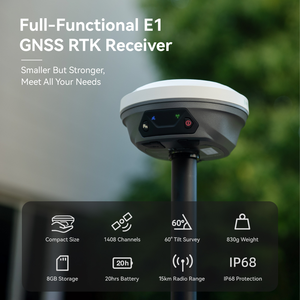 อุปกรณ์สำรวจ E1 GNSS RTK กันน้ำระดับ IP68 สำหรับการสนับสนุนการทำแผนที่ด้วยโดรน - Product Image 6