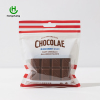 Bolsa de Chocolate Personalizada con Logotipo Impreso, Reutilizable, de Grado Alimenticio, BOPP/PE, con Ventana Transparente, Recubrimiento UV, Cierre de Cremallera y Orificio para Colgar