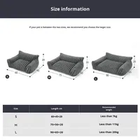 Lit pour animaux de compagnie en forme de canapé rayé, transfrontalier, toutes saisons, chaud pour l'hiver, très confortable, antidérapant, amovible et lavable