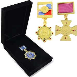 Manufacturer Custom Medalla Medallion Metal Medal 3D Activity Medal Of Honor With Ribbon Bar Velvet Box