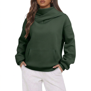 Sudadera de Alta Calidad Premium Oversize con Cuello Alto Estilo Urbano, de Algodón Afelpado, Ajuste Holgado, Casual de Invierno, Personalizable con Logo Frontal - Product Image 1