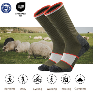 Merino <strong>Wool</strong> Cushioned Hiking Trekking Crew <strong>Socks</strong> Winter Thermal <strong>Wool</strong> <strong>Socks</strong> - Product Image 1