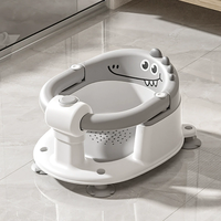 Siège de bain pour bébés de 6 mois et plus, avec ventouses, design ouvert, amovible, antidérapant, facile à nettoyer, en plastique