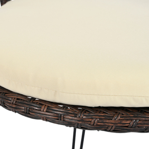 Ensemble de loisirs d'extérieur pliable moderne, 2 chaises simples en rotin avec table ronde en verre, écologique, parfaitement adapté aux patios - Product Image 5