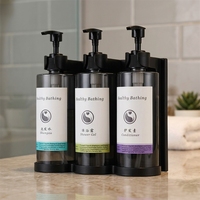 ECOWAY Distributeur de savon et de shampoing mural portable en plastique ABS, verrouillable, à fixation par vis, pour hôtel et salle de bain