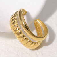 Nouvelle Annonce Double Rangée Français Vintage En Acier Inoxydable Bijoux Anneaux Pour Femmes