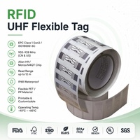 Etiqueta Adhesiva RFID UHF Pasiva Personalizada ISO 18000-6C/EPC GEN2, 905-928MHz, Grabable, Resistente, Sensible al Calor, con Código de Barras