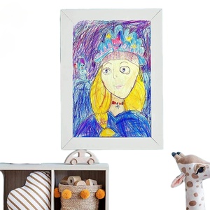 Cornice magnetica reversibile in legno di pino Design quadrato con <span class=keywords><strong>disegni</strong></span> per bambini che mostrano e decorazioni per la stanza - Product Image 5