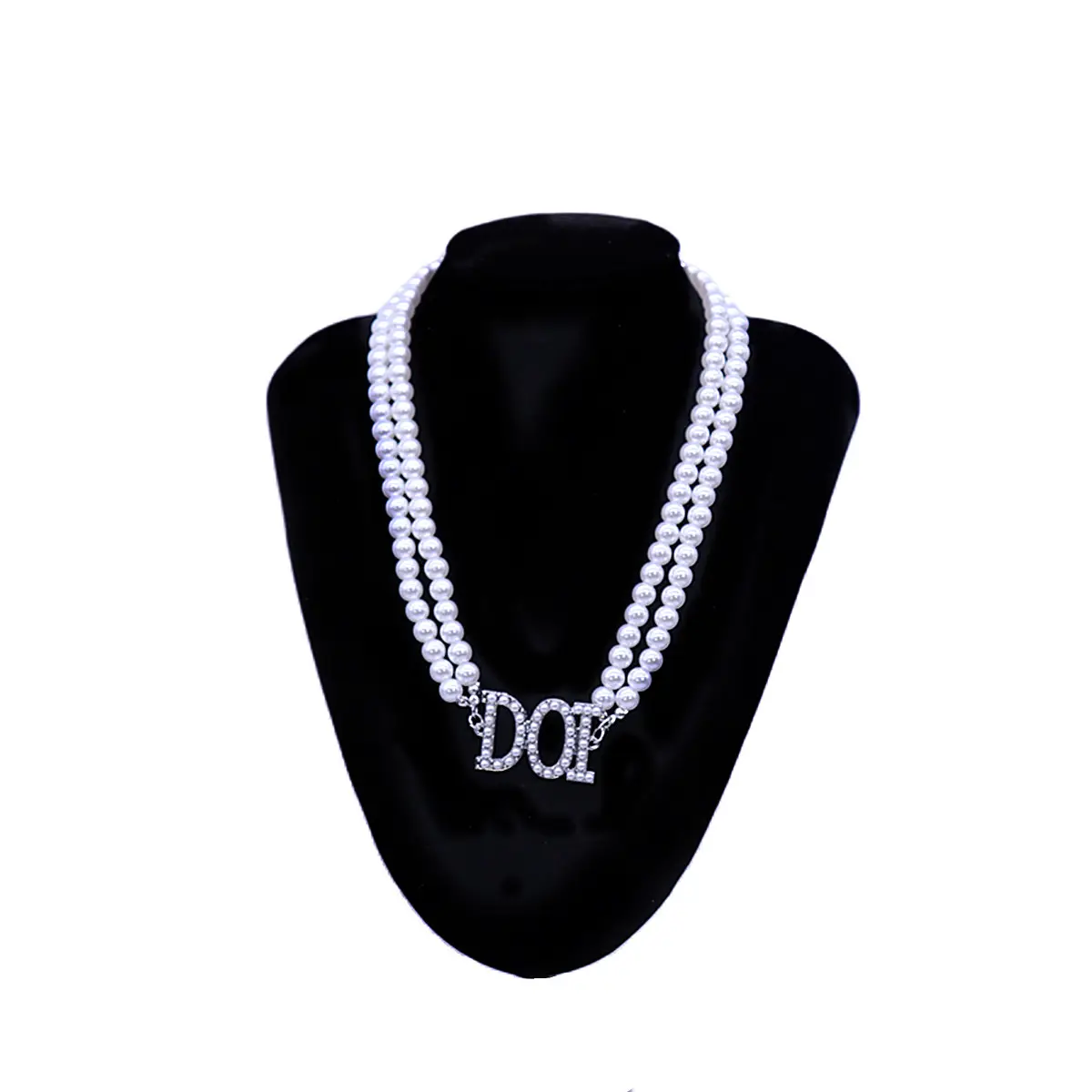 Low Price Custom Personality Multi Pearl Necklace Letter Charms DOI Daughter Of Isis Pretty Girl Exclusive Necklaces