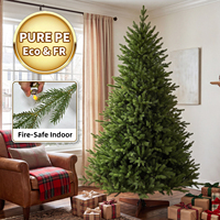 Árbol de Navidad Artificial de PVC y PE de 7 pies, Realista, sin Espacios, Decoración Navideña, Venta al Por Mayor