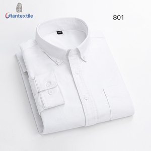 RTS vente en gros chemise pour hommes personnalisée 100% coton BCI Oxford 17 options de couleur col montant à manches longues chemise décontractée pour hommes