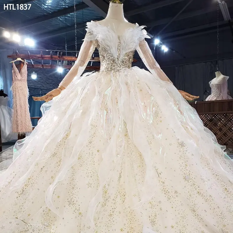 Janchambre — robe de mariée à paillettes et perles HTL1837, tenue de haute qualité