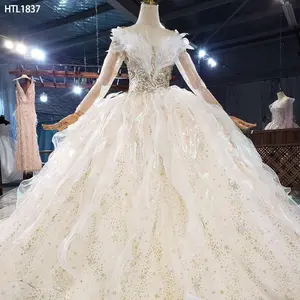 Jancember HTL1837 Gaun Pernikahan Payet, Gaun Renda Manik-manik Mewah Kualitas Tinggi