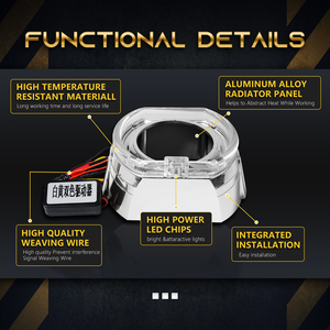 High Quality <strong>2.5</strong> Inch Angel Eyes LED Shroud New Condition for Hid <strong>Projector</strong> Shrouds for Car <strong>Projector</strong> Lens Headlight at 12V - Product Image 5