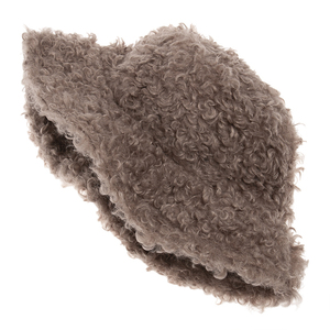 Al aire libre al cordero caliente de piel sintética sombrero de cubo negro sólido Fluffy pesca Cap Panamá Bob pescador Gorros - Product Image 6