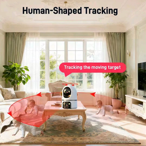 LOOSAFE 2K Caméra <span class=keywords><strong>de</strong></span> <span class=keywords><strong>surveillance</strong></span> vidéo <span class=keywords><strong>sans</strong></span> <span class=keywords><strong>fil</strong></span> <span class=keywords><strong>pas</strong></span> chère pour bébé, caméra Wifi à double objectif, <span class=keywords><strong>surveillance</strong></span> intérieure à domicile, suivi automatique, caméra vidéo - Product Image 5