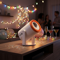 JUNUO Nouveau Mini Projecteur Portable TURN1 Android 14 Puce Allwinner WiFi6 BT5.2 1Go+8Go 200 Lumens 720P 235 Pouces Home Cinéma