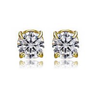 Boucle d'oreille magnétique en acier inoxydable plaqué or, style labret, avec zircon plat, pour mariage et fiançailles