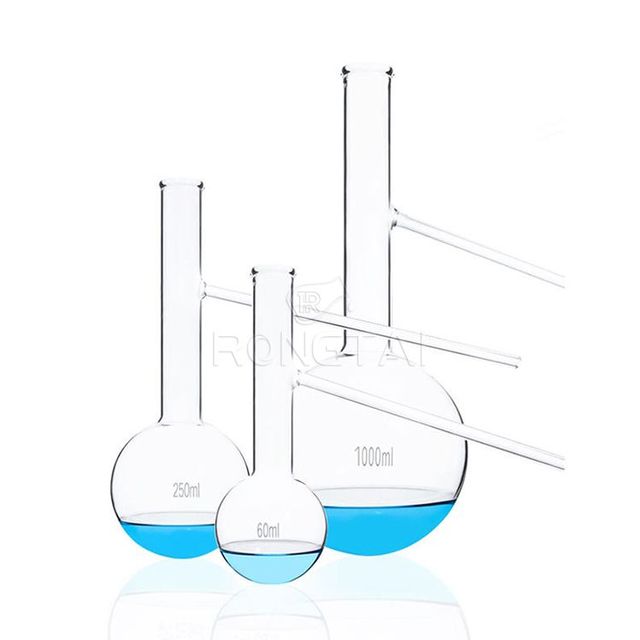 RONGTAI Laboratory Distillation Flask Glass China Factory 1133-1 100ml Distillation Flask With Side Arm
