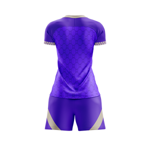Camiseta de Fútbol para Mujer Healy, Color Morado Vibrante con Rayas, Corte Ajustado, 100% Poliéster, Transpirable, Sublimada - Product Image 3