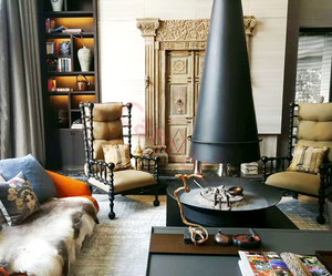 Đốt Bếp Trang Trí Treo Lò Sưởi Chất Lượng Cao Tùy Chỉnh Gỗ Màu Đen Hiện Đại Trong Nhà Đơn Lập Pallet/Hộp Bằng Gỗ - Product Image 3