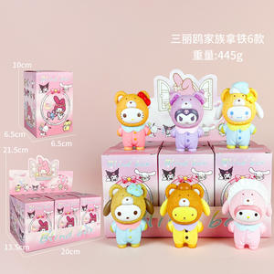 Kawaii Melody Mini figuras en traje de sirvienta cajas ciegas pijama Kuromis juguetes de PVC para decoración Sanrioes postre pastel Topper Halloween - Product Image 5