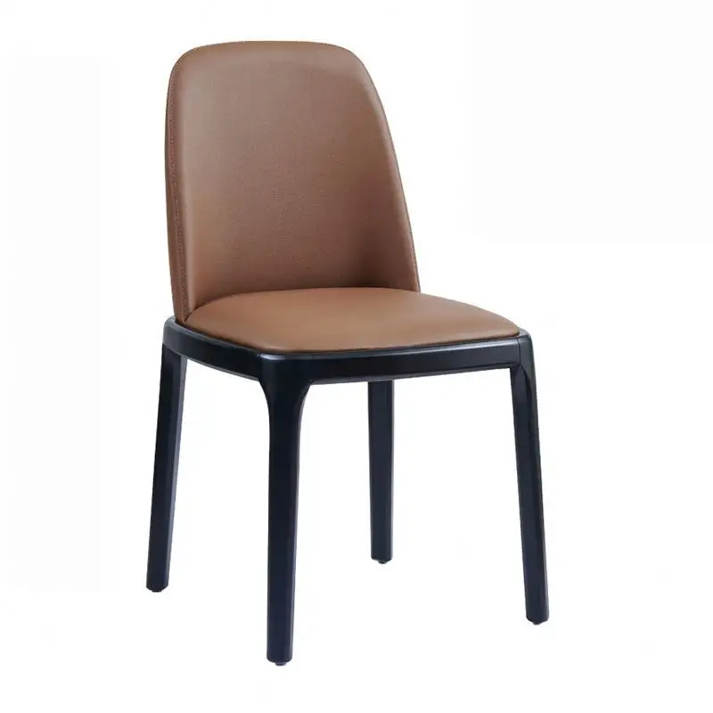 Echtleder-Esszimmerstühle Massivholz moderne und minimalistische Nordische Stühle für Restaurants und Haushalte Stühle