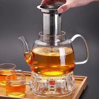 Théière en verre épaissi 400-1000ml résistant aux hautes températures en acier inoxydable filtre théière bouilloire domestique théière en verre