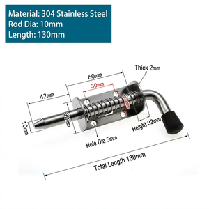 Loquet à ressort robuste en acier inoxydable de haute qualité pour porte de grange, ensemble de verrouillage à ressort pour remorque et camion - Product Image 6