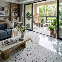 Carreaux de sol en porcelaine rectifiée, carreaux de sol en porcelaine soluble 60x60, carreaux de sol en terrazzo poli et émaillé pour salon