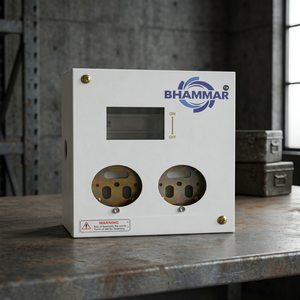 Boîte de distribution BHAMMAR 12 prises 20A 230V, boîtier métallique intérieur IP54, verrouillage anti-effraction, MCB DP - Product Image 3