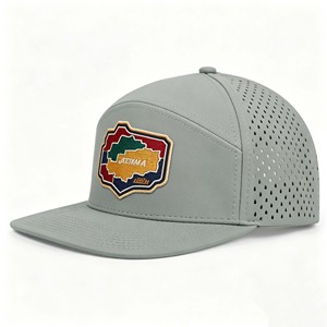 Wholesale 6 Panel Fitted Promotional Baseball Caps Breathable & Waterproof Custom 3D Embroidery Logo Performance Sports <b>Hats</b> - Product Image 1