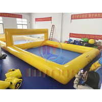 Terrain de volley-ball aquatique gonflable personnalisé en PVC, filet de volley-ball flottant pour piscine avec fond pour le jeu de football de plage