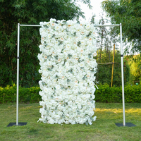S-A7466 Mur de fleurs artificielles 5D en roses blanches et hortensias, rideau enroulable, toile de fond pour événements, fêtes, mariages, accessoire de décoration