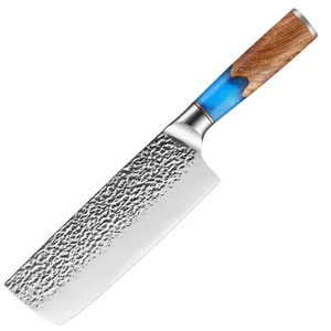7 inç japon Nakiri bıçak yüksek karbon çelik reçine kolu sebze balta bıçak Ultra keskin mutfak bıçakları