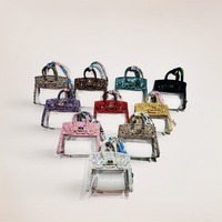 Mini sac transparent en PU à motif écailles de poisson, mini étui à clés, petit pendentif, pochette pour écouteurs, enveloppe rouge tendance