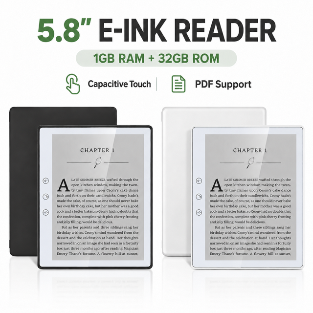 5.8 Inch E Ink E Reader WiFi Touch Screen Ebook Reader 32GB Lightweight Eye Protection Reading Device