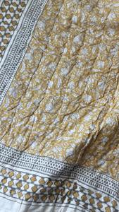 Handmade Indian Reversible Jaipuri Quilt Floral Rajai Bedspread Cotton Fill Hand Block Print Ethnic Home Decor Throw <b>Bedding</b> - Product Image 4