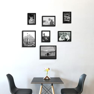Cadre photo en bois noir et blanc pour affiches et photos A1, A2, A3, A4, 4x6, 5x7, 6x8, 8x10, 11x14, 12x16, 12x18, 16x20, 18x24, 24x36 - Product Image 2