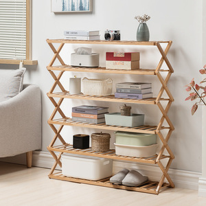 Folding <b>storage</b> <b>shelf</b>, no installation required, simple floor-standing bookshelf for living room, kitchen, bathroom, and - Product Image 2