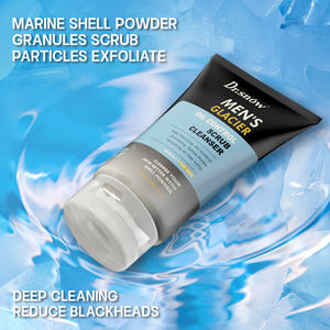 Contrôle de l'huile mâle nettoyant pour le visage végétalien nettoyage en profondeur élastique brillant exfoliant enlever la peau morte Anti acné nettoyage des pores hommes lavage - Product Image 1