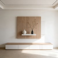Meuble TV moderne en bois, meuble TV en bois massif de luxe pour la maison, table TV avec rangement, meuble sur mesure