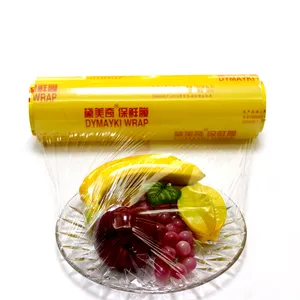Film lekat PVC transparan mudah terurai bungkus makanan Film melar tahan lembap Halal panjang bertahan segar bungkus plastik vinil Korea