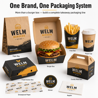 Caja para Comida para Llevar Personalizada con Logotipo Impreso, Biodegradable, para Hamburguesas, Papas Fritas, Pollo Frito, Hot Dogs y Sándwiches