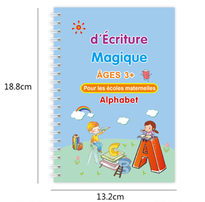 Niños educativos caligrafía francesa reutilizable dibujo escritura a mano letra del alfabeto libro de práctica mágica cuadernos mágicos con pluma - Product Image 1