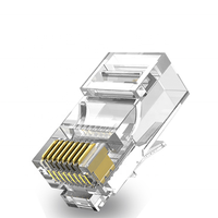 Connecteur femelle RJ45 UTP 8P8C Ethernet Cat5e/Cat6 blanc flexible plaqué or