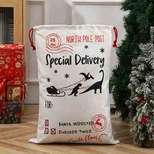 Bolsa de Entrega Personalizada North Pole Express, Bolsa de Envío Extra Grande con Sello de Santa Claus, Revisada Dos Veces - Product Image 4